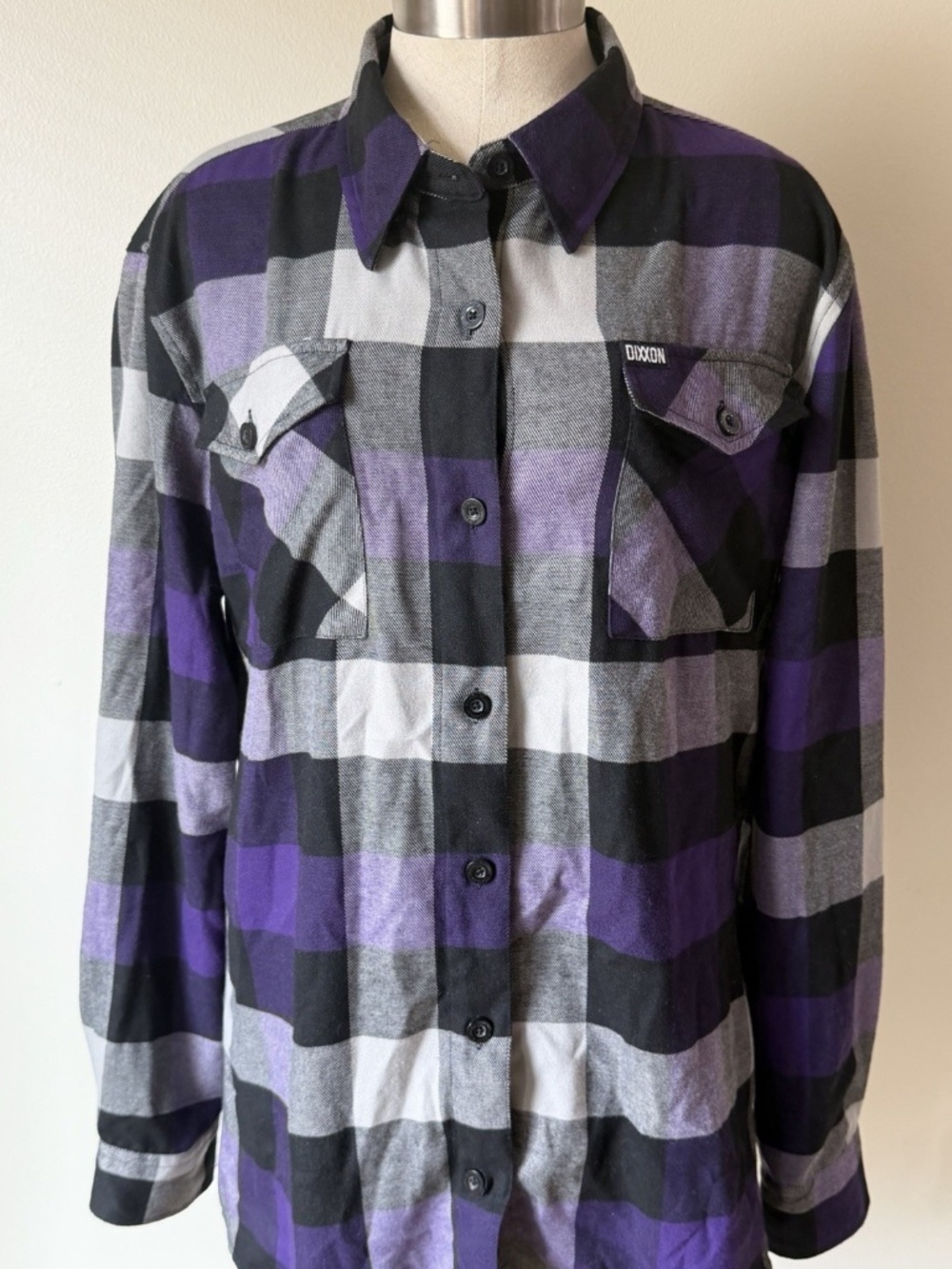 Dixxon Dynasty Purple Black White Flannel Women's XL